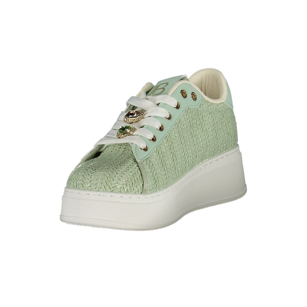 Sneakers by Laura Biagiotti for women in polyester & polyurethane beige, gold, green & ivory features an sumptuous silhouette, showcasing the premium Women's Fashion Polyester & Polyurethane Sneakers in a sumptuous fashion style that offers a sumptuous finish for refined style.