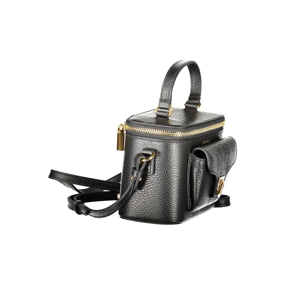 Handbag by Coccinelle for women in leather black & print features a ornamental silhouette, showcasing a secure zipper, ample external-pockets, and ornamental shoulder-strap & adjustable-strap for a sophisticated look.