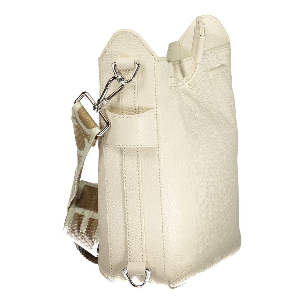 Handbag by Coccinelle for women in leather white features a signature silhouette, showcasing a secure and signature with versatile for a sophisticated look.