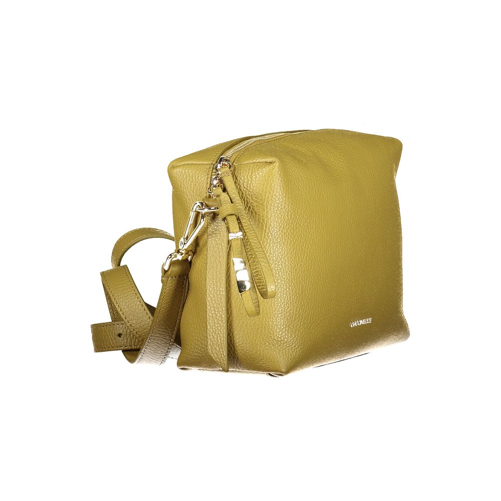 This Evening Handbag by Coccinelle for women in leather and black & green presents a sculptural silhouette featuring a secure , ample , and versatile for a sculptural finish.