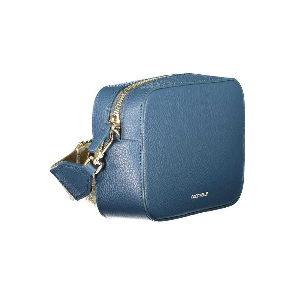 Handbag by Coccinelle for women in leather blue features a refined silhouette, showcasing a secure , organized , and versatile for a refined finish.