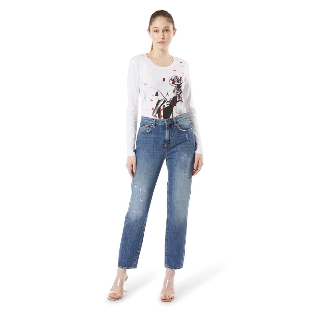 Gas Women's Straight Leg Denim Cotton Jeans - Blue