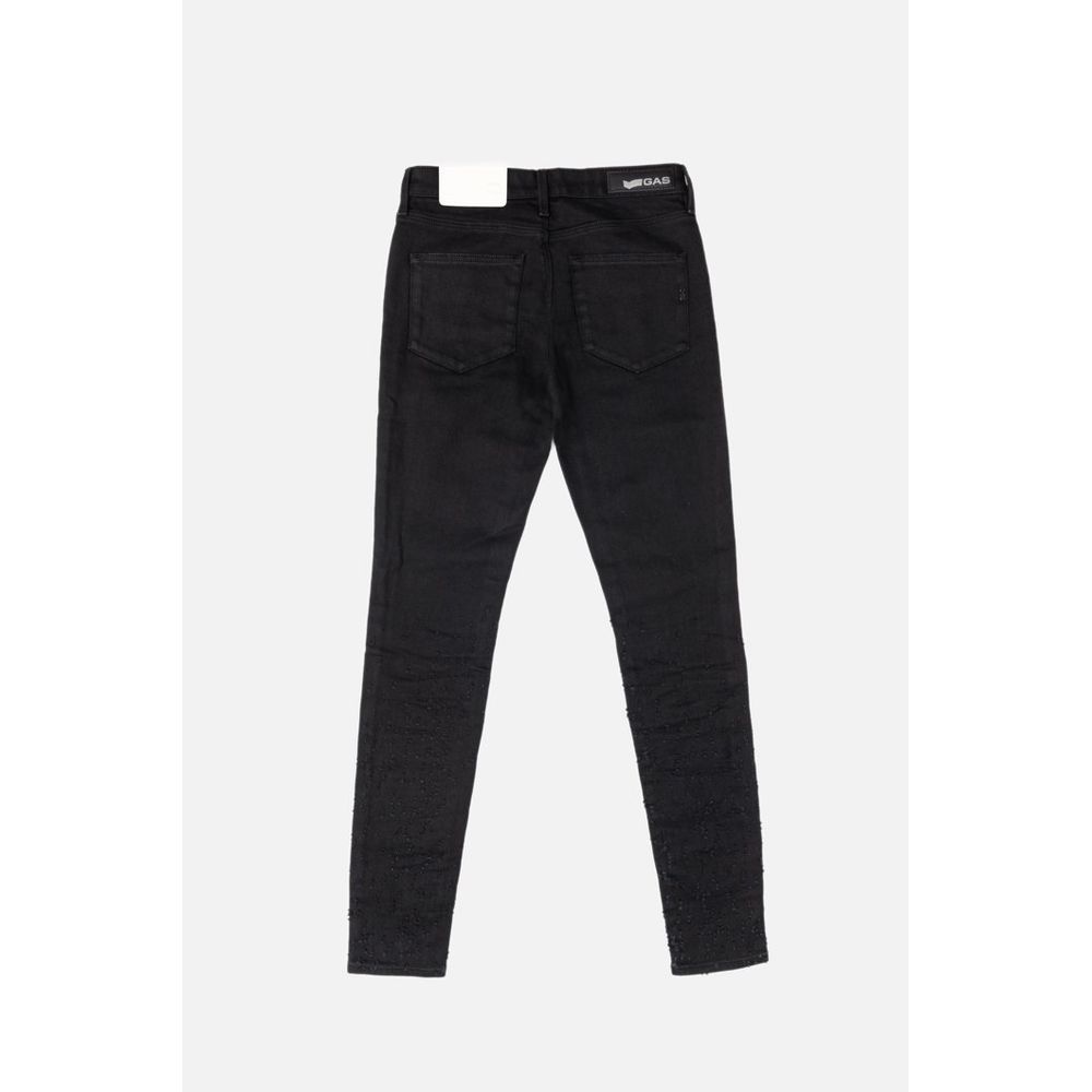 Gas Women's Skinny Stretch Denim Cotton Jeans - Black