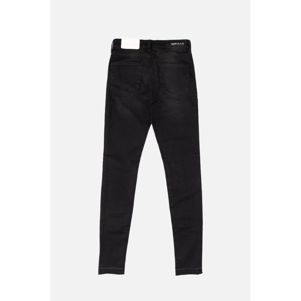 Gas Women's Skinny Stretch Denim Cotton Polyester Jeans - Black