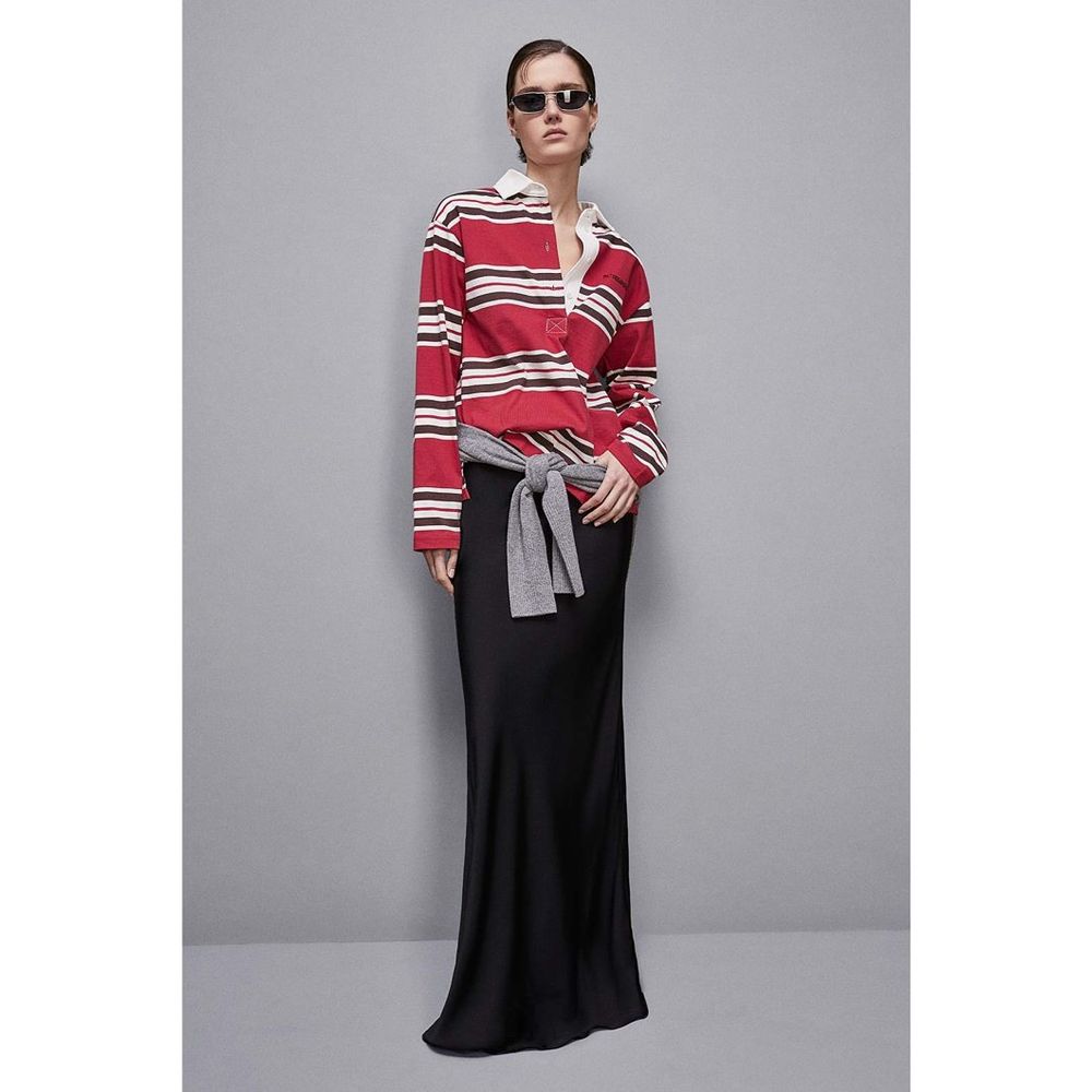 Patrizia Pepe Bordeaux Cotton T-Shirt