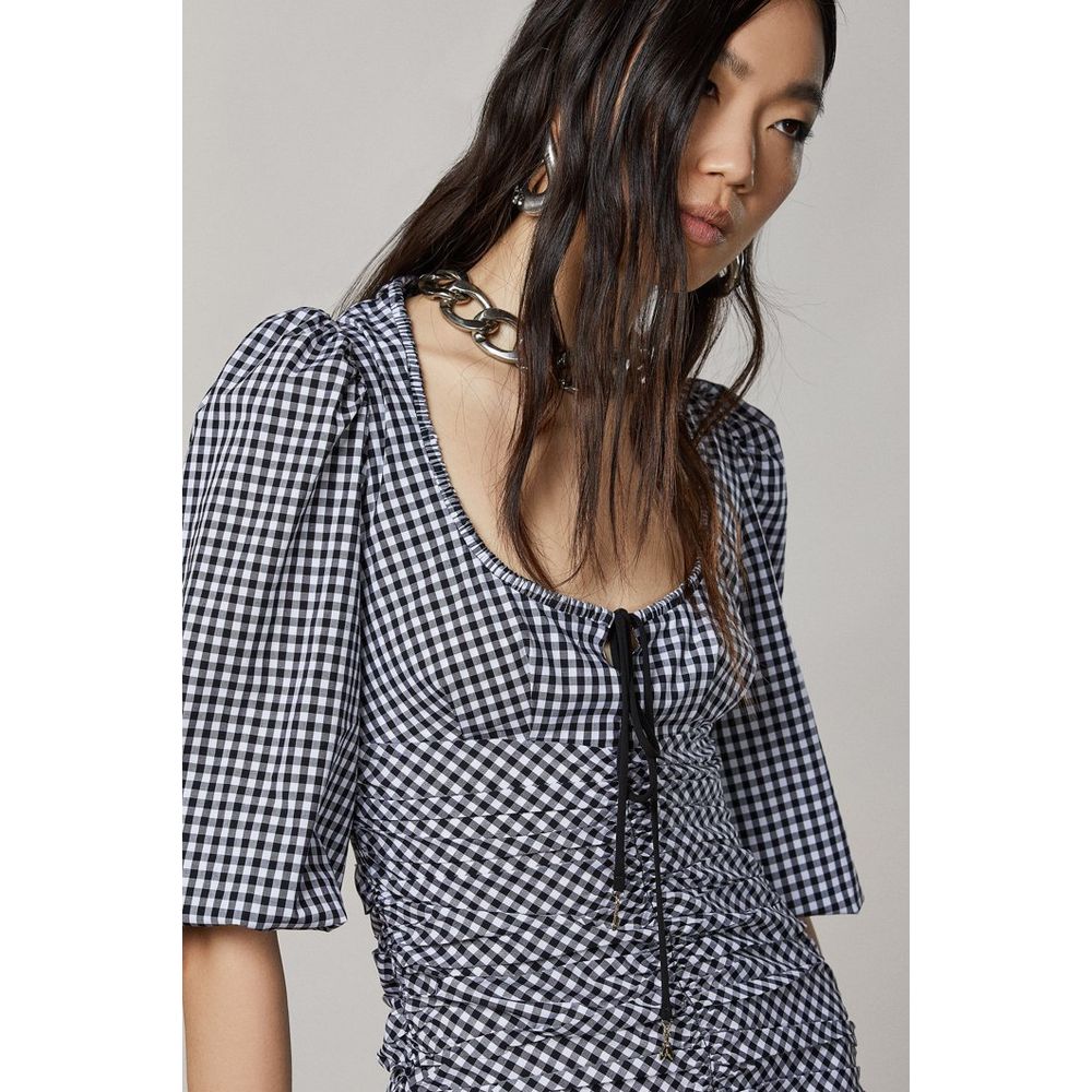 Patrizia Pepe Women's Short-Sleeve Cotton Short Dress - Bicolour Patterned