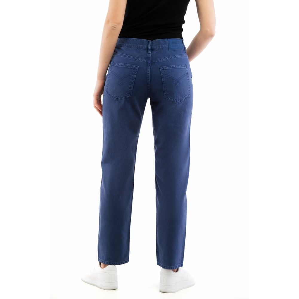 Moschino Women's Straight Leg Denim Cotton Jeans - Blue