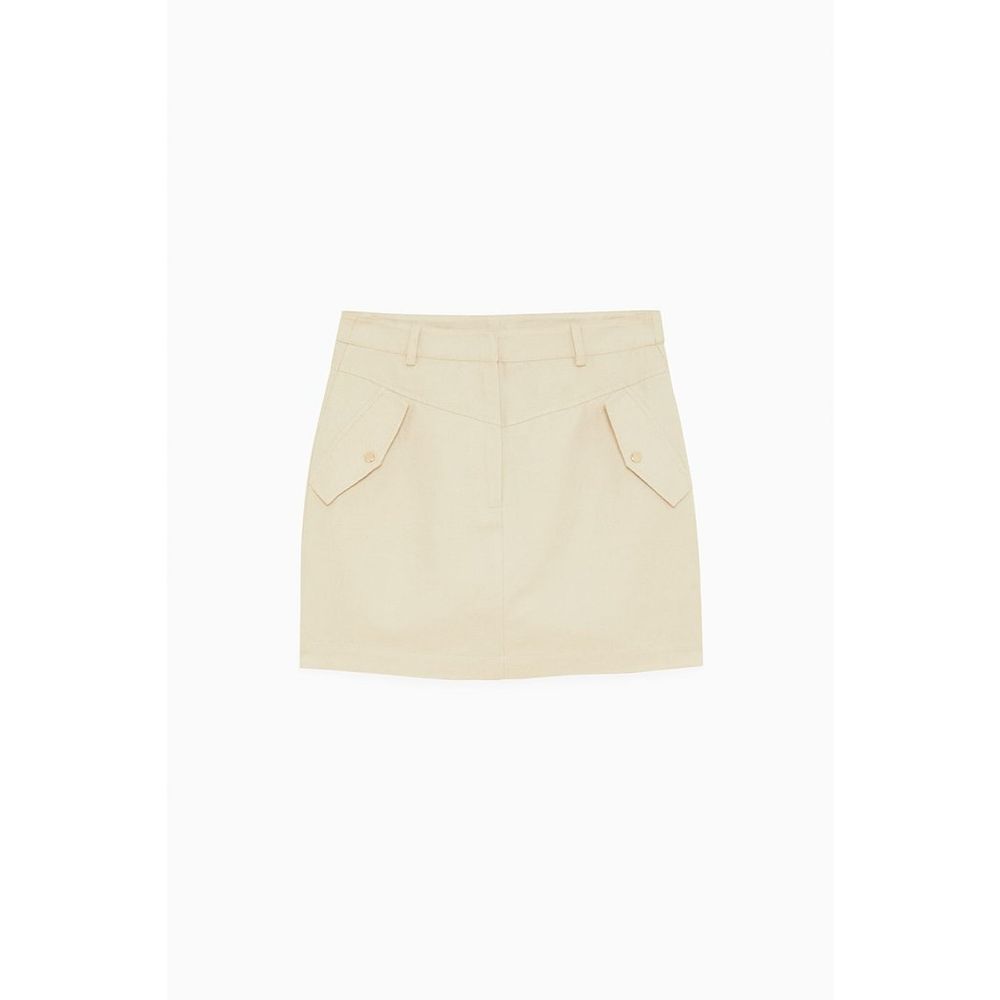 Patrizia Pepe Women's Cotton & Flax Mini Skirt - Beige