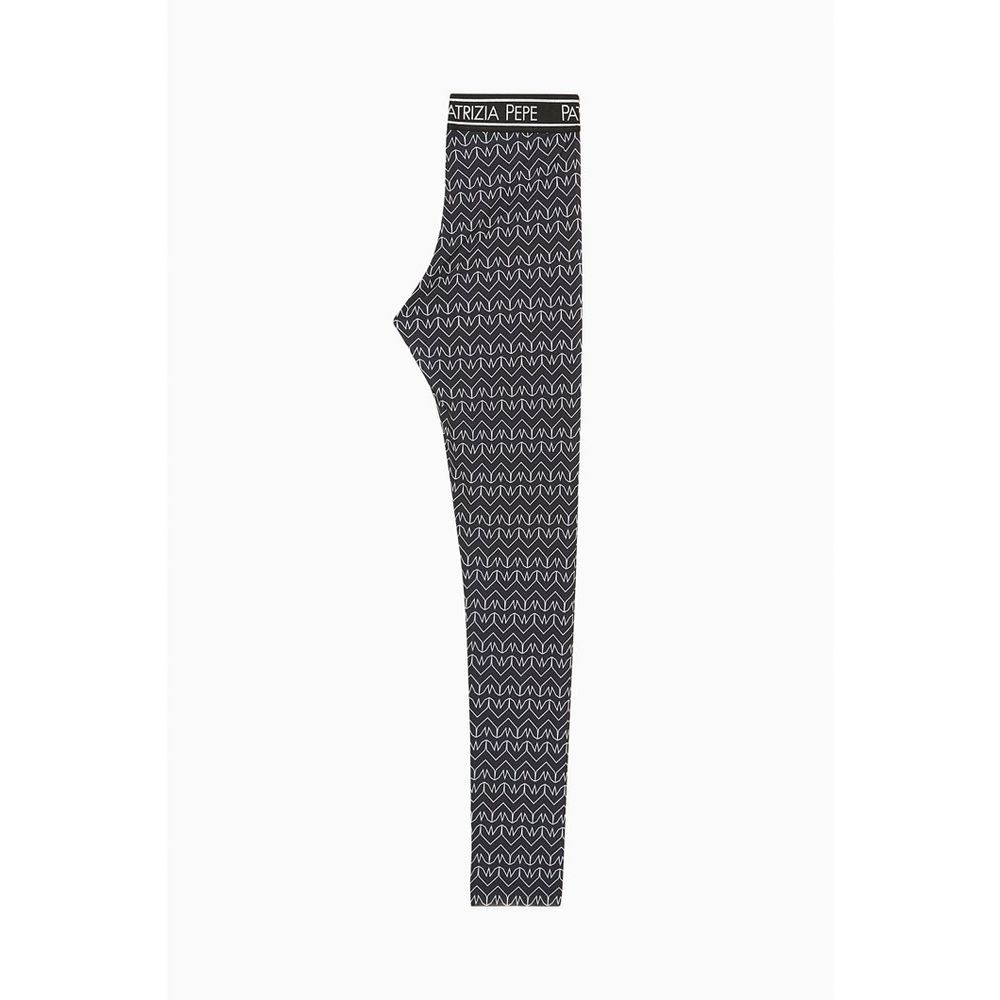 Patrizia Pepe Women's Leggings Stretch Polyester Activewear - Black Monogram