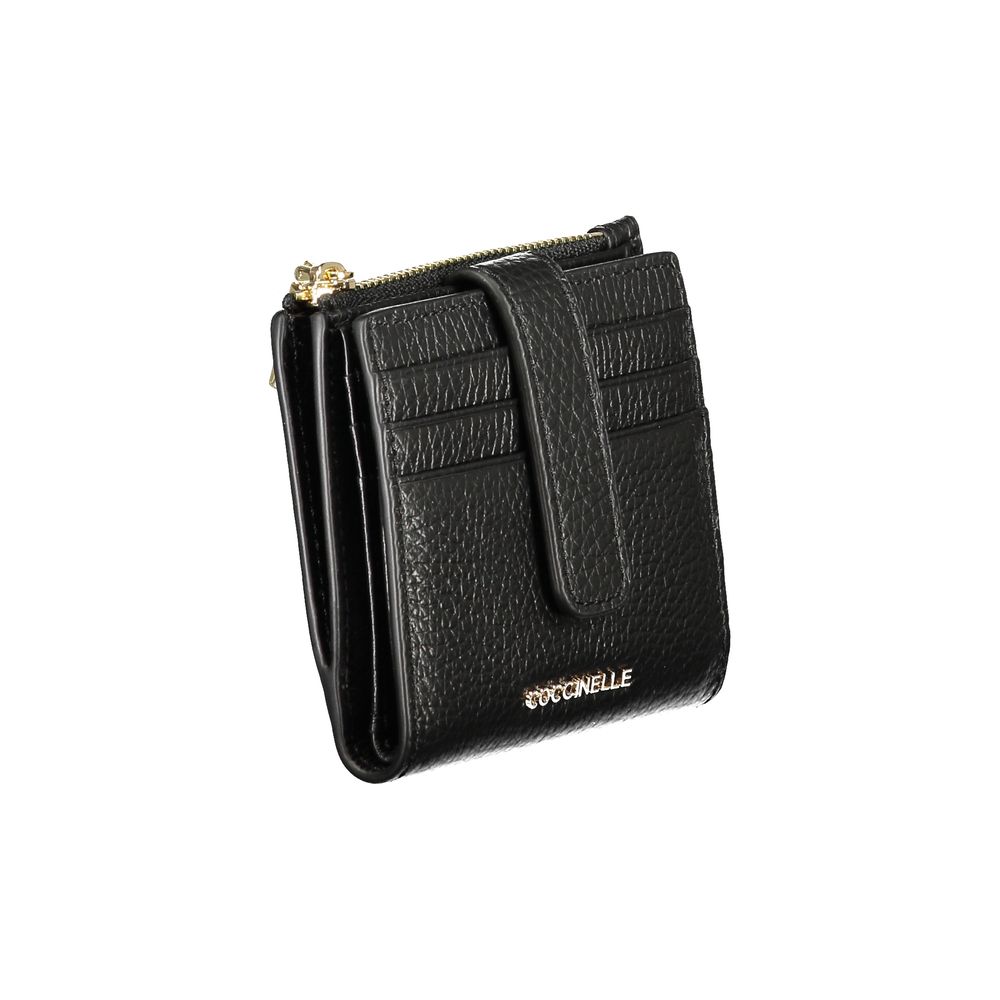 Coccinelle Metallic Soft Leather Wallet - Black