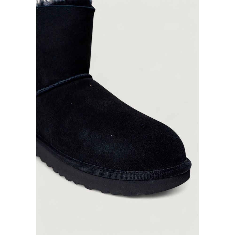 UGG Women's Lightweight Plastic Suede Leather & Wool Ankle Winter Boots - Black