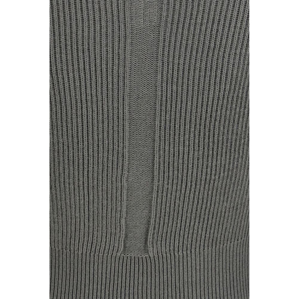 Rick Owens Women's Regular Fit V Neck Virgin Wool Sweatshirt - Bicolour