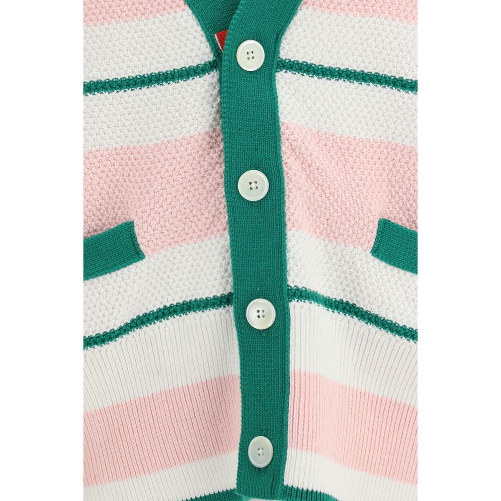 Cardigan by Thom Browne for men in cotton multicolor & striped features an impeccable silhouette, showcasing a sophisticated and detail for a truly impeccable finish.