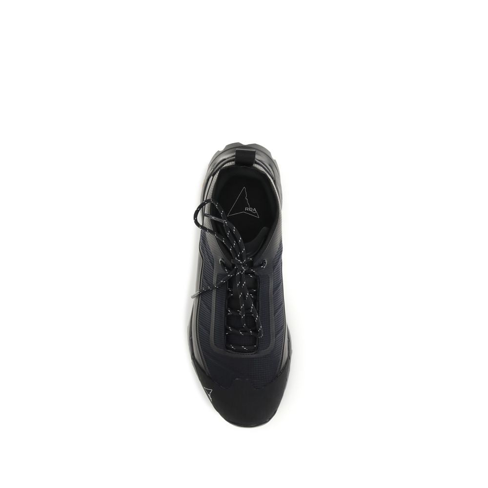 ROA Men's Athletic Polyester Sneakers - Black Jacquard
