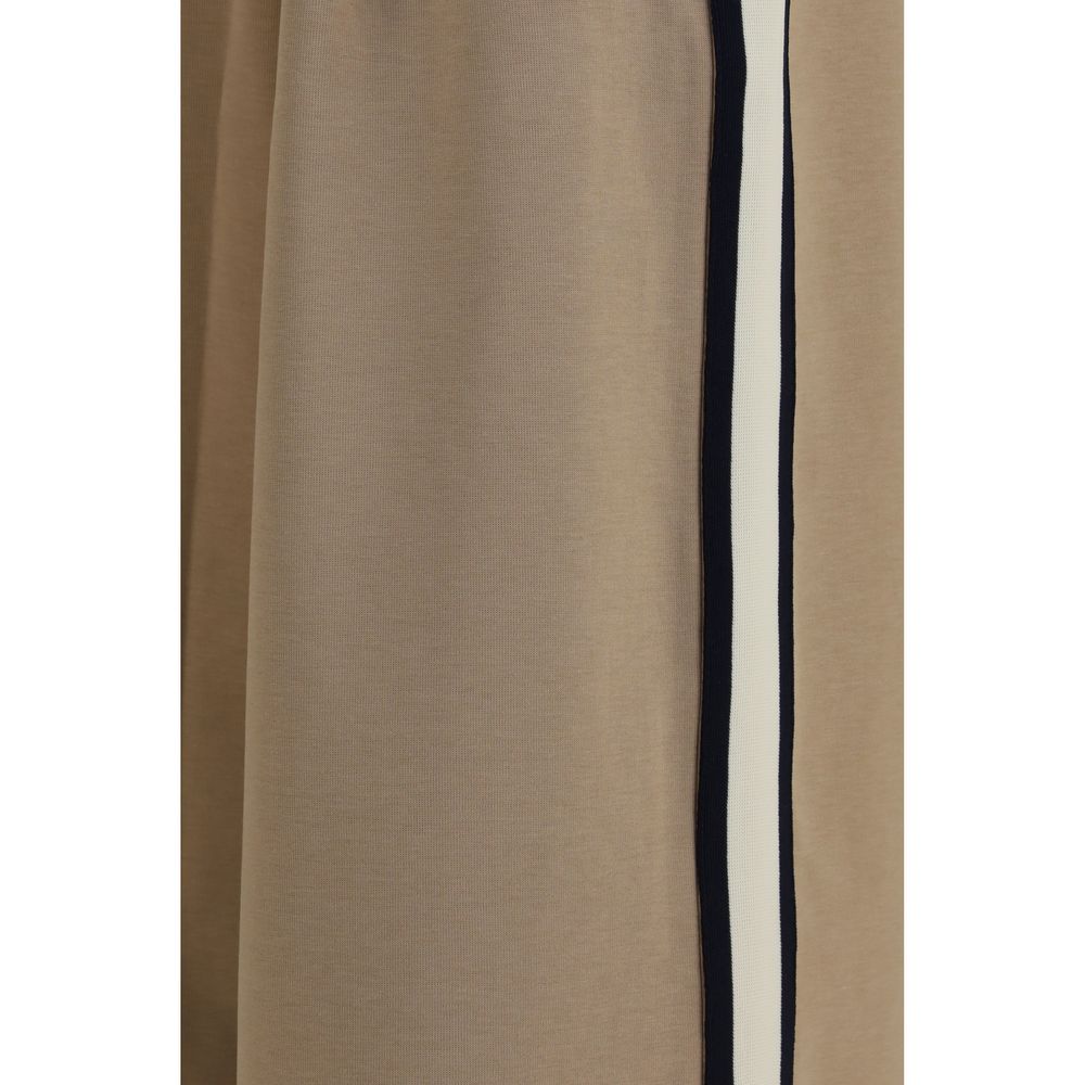 Max Mara Women's Regular Fit Wide Mid Rise Cotton Polyester Casual Pants - Beige Black Ivory
