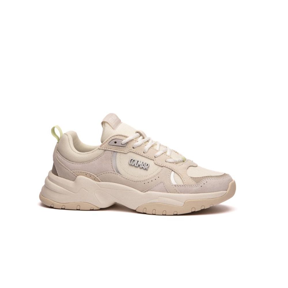 Colmar Women's Chunky Polyester Pig Suede Leather Sneakers - White