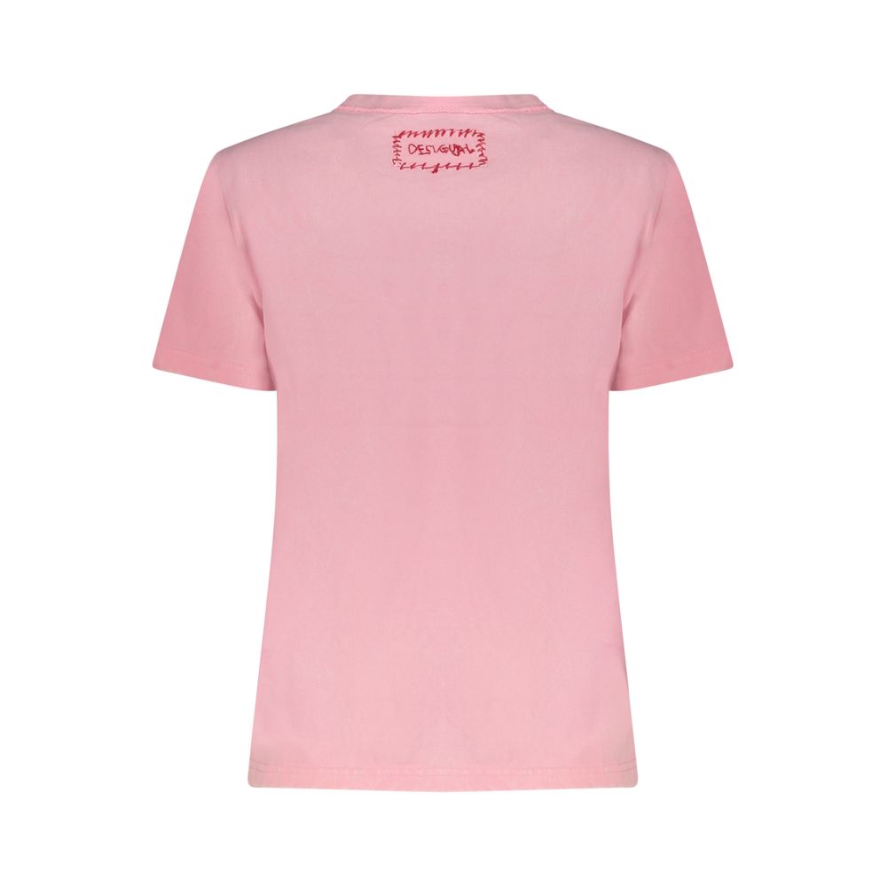 Desigual Pink Cotton Women T-Shirt