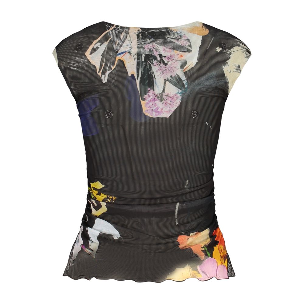 Tank Top by Desigual for women in stretch polyester black showcases a sumptuous silhouette, artfully detailed with a sumptuous and for a truly sumptuous finish.
