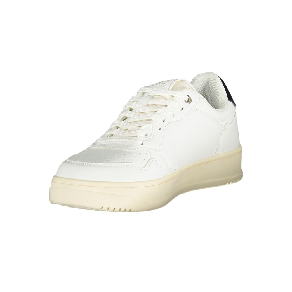Athletic Sneakers by U.S. Grand Polo for men in polyester & polyurethane white features an architectural silhouette from the Men's Athletic Polyester & Polyurethane Sneakers collection, showcasing a architectural athletic style for a architectural look.