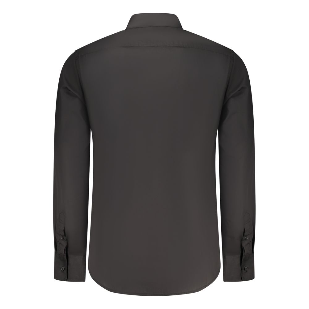 Dress Shirt by U.S. Grand Polo for men in cotton black showcases a sharp silhouette, elegantly detailed with a sharp and sharp .