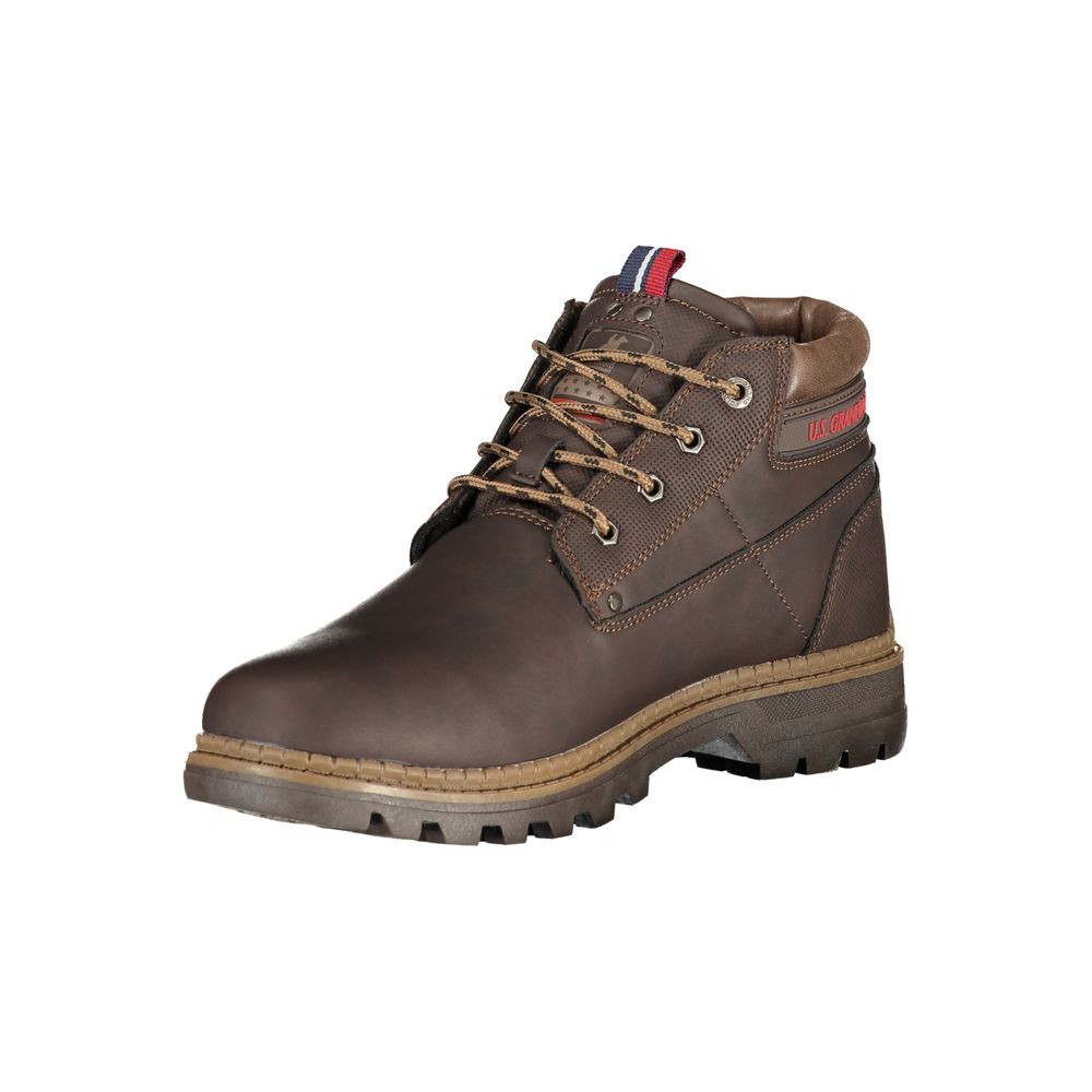 Ankle Boots by U.S. Grand Polo for men in polyester & polyurethane brown & signature features an aerodynamic silhouette from the Men's Polyester & Polyurethane Ankle Boots collection, showcasing a aerodynamic and refined for an aerodynamic look.