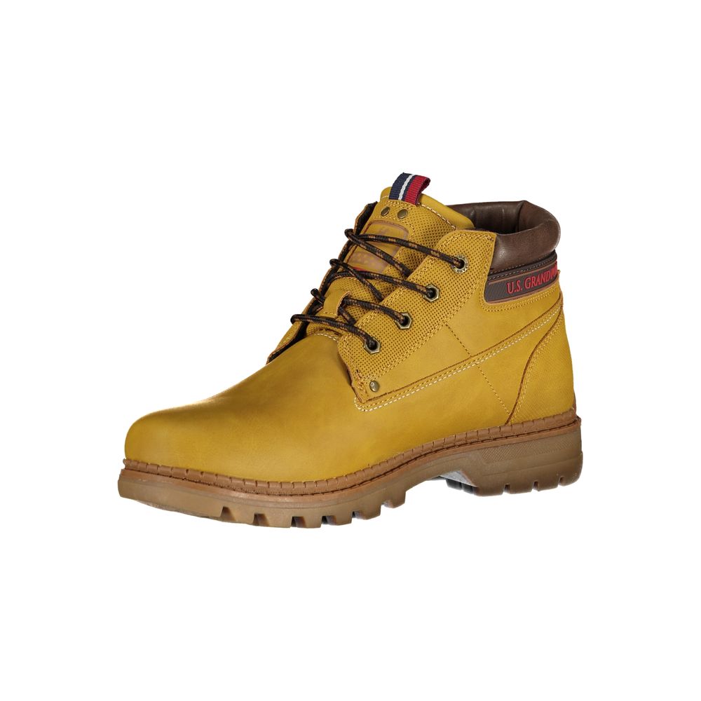 Lace-Up Ankle Boots by U.S. Grand Polo for men in polyester & polyurethane green, yellow, signature-print & print features an dynamic silhouette, showcasing the dynamic Bear Men's Polyester & Polyurethane Lace-Up Ankle Boots design with its distinctive and elegant .
