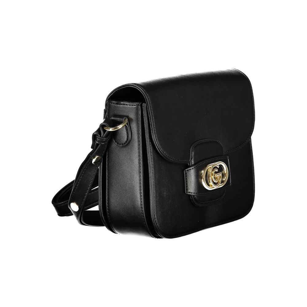 2-in-1 Shoulder & Crossbody Travel Tote Handbag by Gabriella G By Gabriella Gucci for women in polyurethane black features a ornamental silhouette, showcasing a secure snap, ample internal-pockets, and ornamental crossbody-strap, shoulder-strap, adjustable-strap & handle for a sophisticated look.