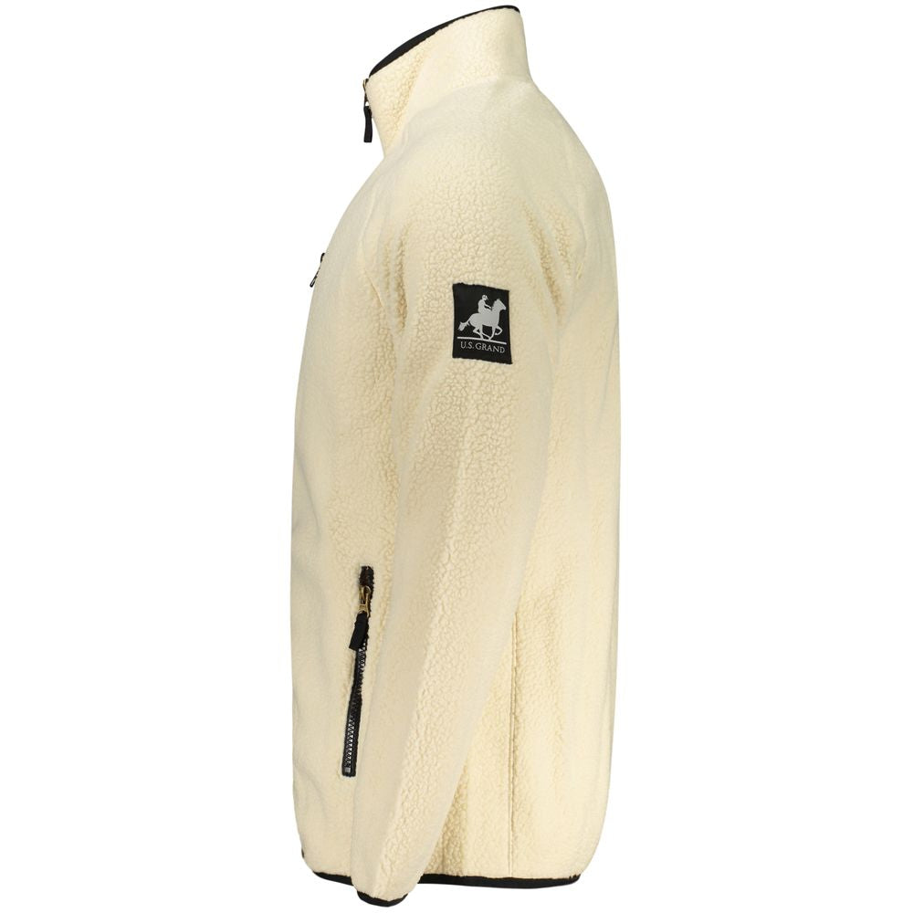 Sweatshirt by U.S. Grand Polo for men in sheep leather & plush polyester white showcases a slouchy chic silhouette, artfully detailed with a slouchy chic and for a slouchy chic finish.