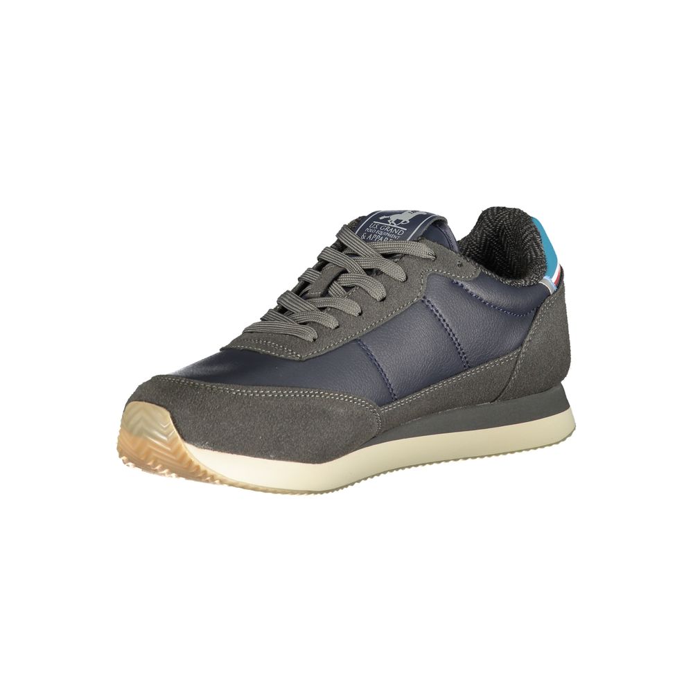 Athletic Sneakers by U.S. Grand Polo for men in polyester & polyurethane blue showcases an impeccable silhouette, defined by an impeccable athletic style design that perfectly captures the essence of the Heart Men's Athletic Polyester & Polyurethane Sneakers.