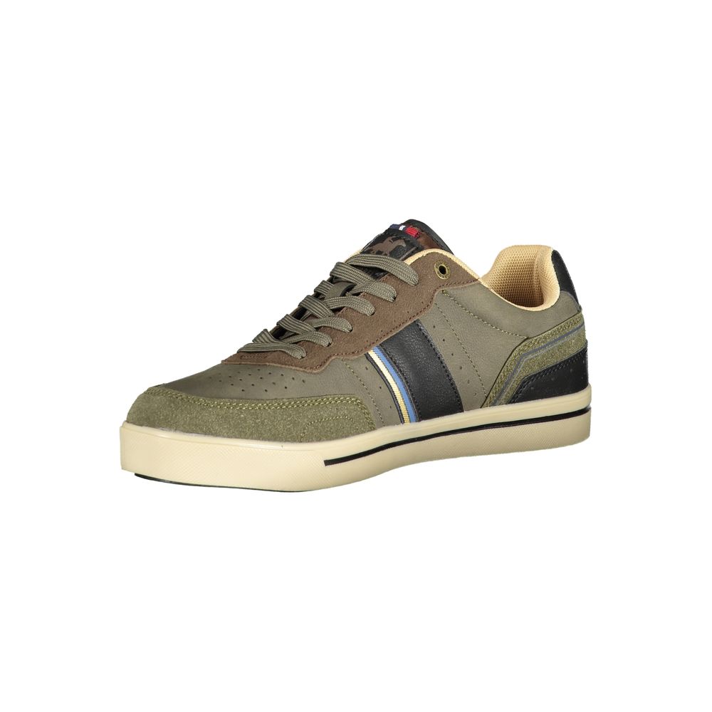 Athletic Sneakers by U.S. Grand Polo for men in polyester & polyurethane green, signature & print features an architectural silhouette from the Men's Athletic Polyester & Polyurethane Sneakers collection, showcasing a architectural athletic style for a architectural look.