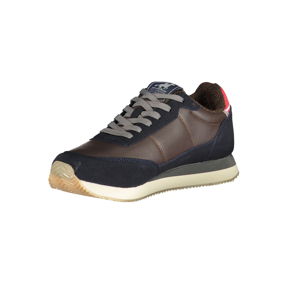 Athletic Sneakers by U.S. Grand Polo for men in polyester & polyurethane brown features an architectural silhouette from the Men's Athletic Polyester & Polyurethane Sneakers collection, showcasing a architectural athletic style for a architectural look.