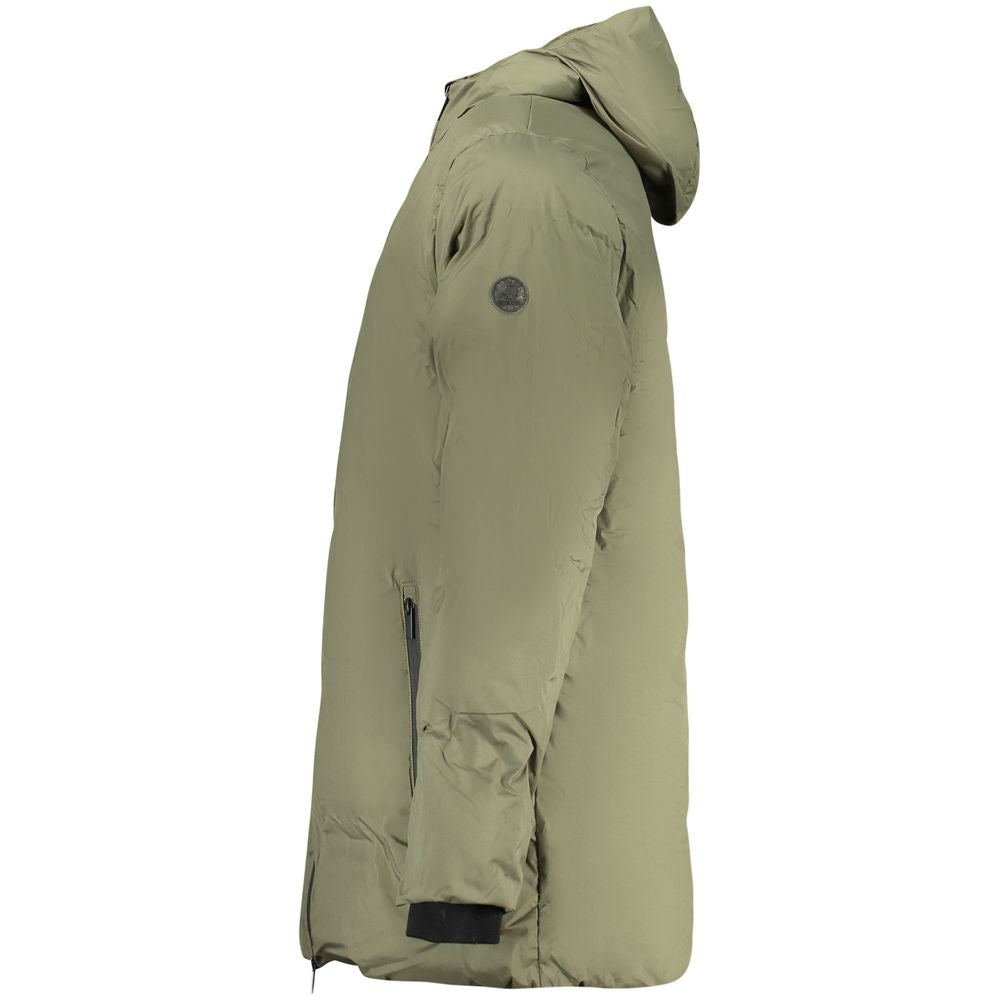 Parka by U.S. Grand Polo for men in polyester & polyurethane green & brown features a stylish silhouette, meticulously detailed with a sophisticated and functional pockets for a stylish finish.