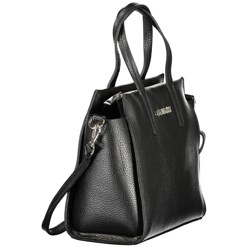 Crossbody Handbag by Cafenoir for women in polyurethane black features a refined silhouette, showcasing a secure zipper, organized , and versatile crossbody-strap, shoulder-strap, adjustable-strap & handle for a refined finish.