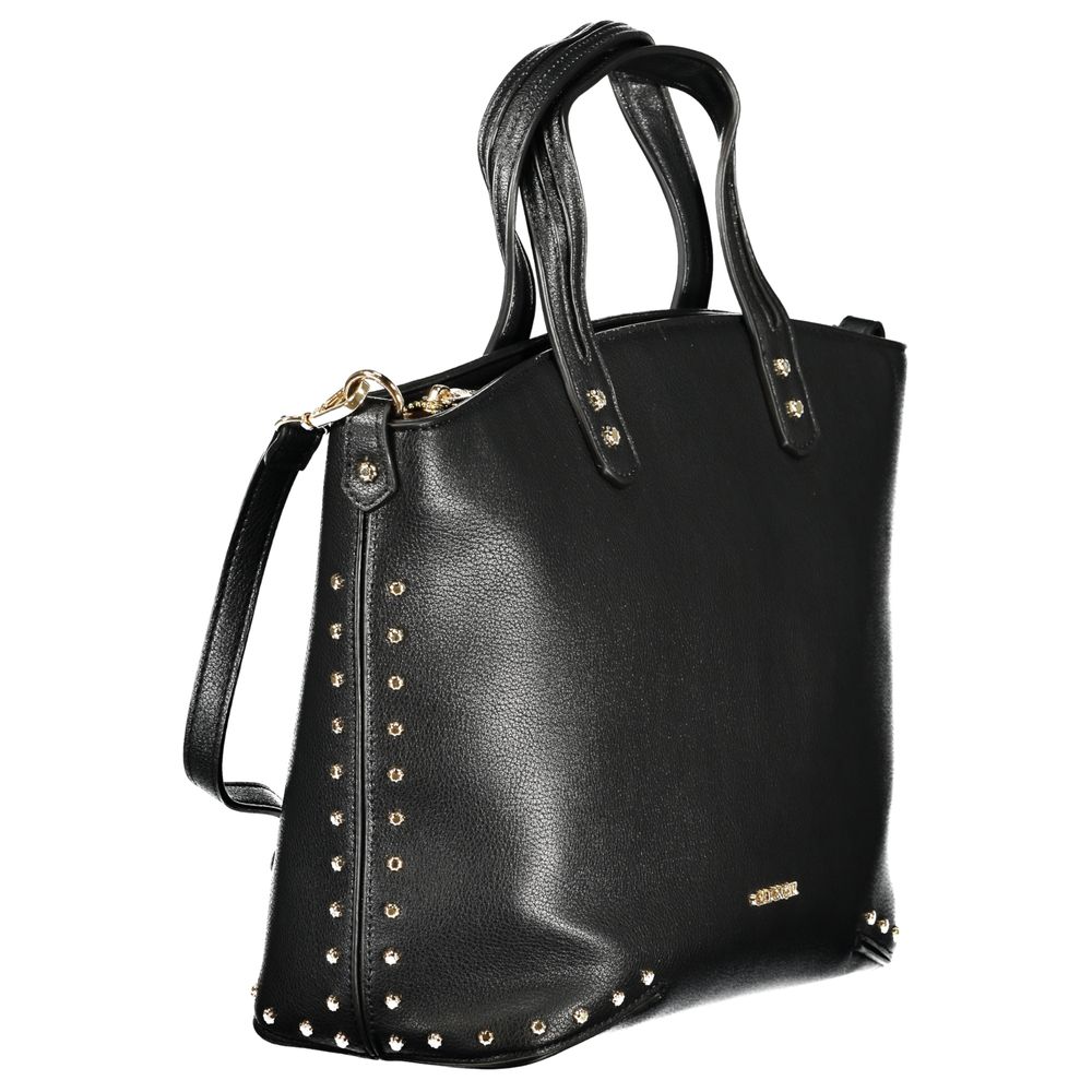 Handbag by Cafenoir for women in polyurethane black & signature features a exquisite silhouette, showcasing a secure zipper and exquisite built-in-compartments & internal-pockets with versatile shoulder-strap, adjustable-strap, detachable-strap & handle for a exquisite finish.