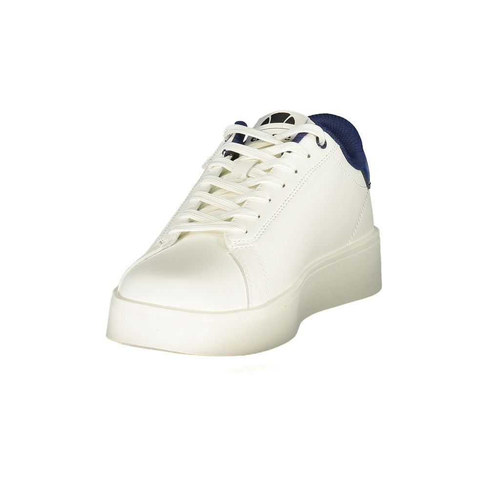 Athletic Sneakers by Ellesse for men in polyester & polyurethane blue & white features an stately silhouette, showcasing the signature athletic style of the Men's Athletic Polyester & Polyurethane Sneakers collection with a truly stately finish.