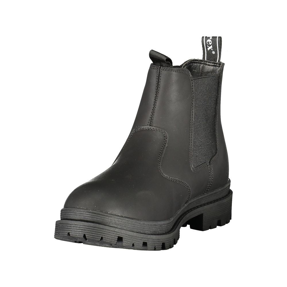 Avirex Men's Polyester & Polyurethane Ankle Boots - Black Print