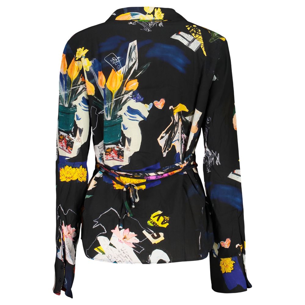 Shirt by Desigual for women in viscose black & patterned, featuring a nuanced and nuanced for a sophisticated finish.
