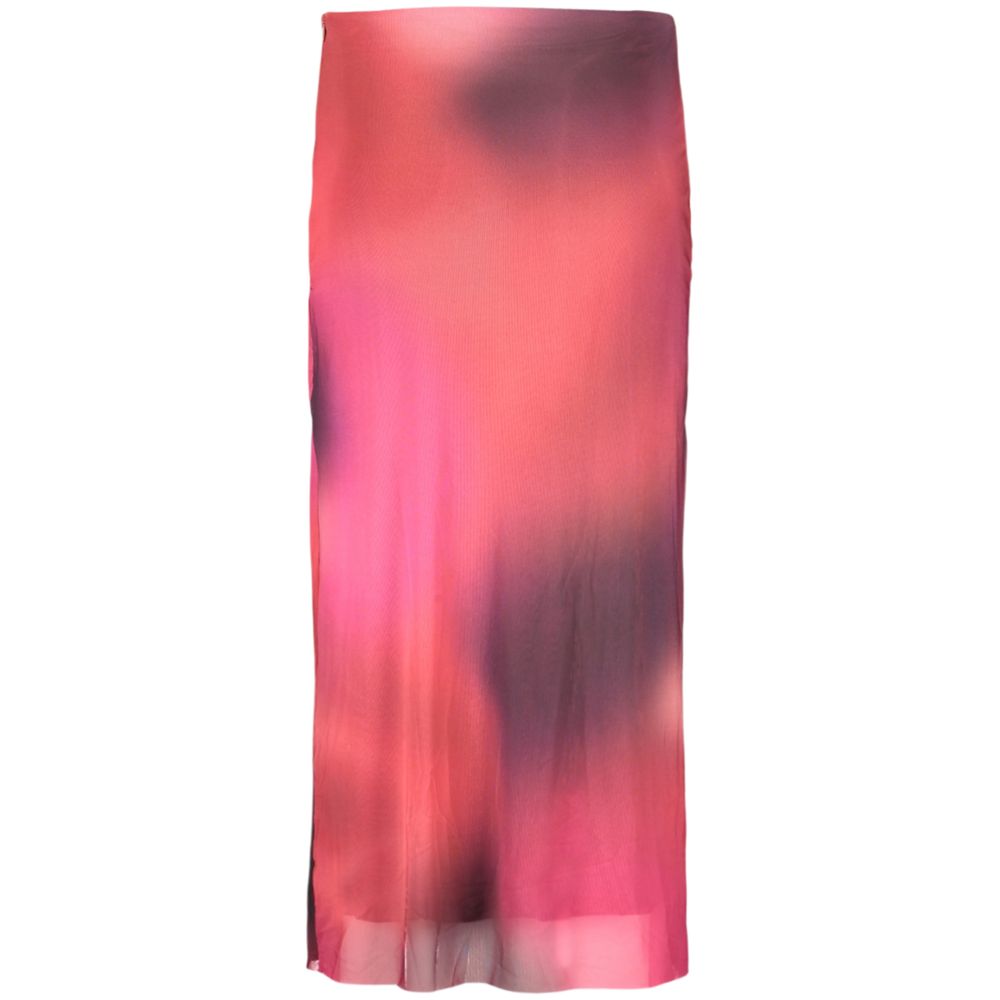 Skirt by Desigual for women in stretch polyester purple features an relaxed-yet-refined silhouette that elegantly showcases the Women's Stretch Polyester Skirt design and sophisticated long.