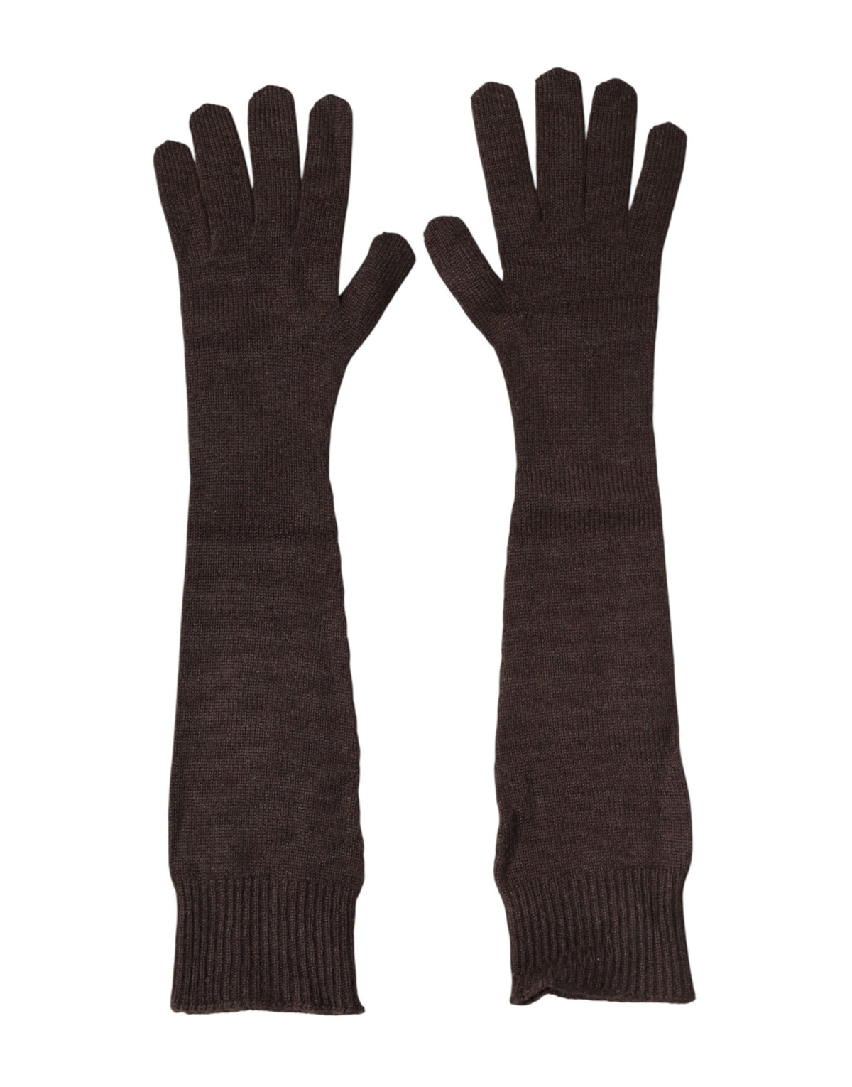 Dolce & Gabbana Cashmere Mittens Elbow Length Gloves - Brown