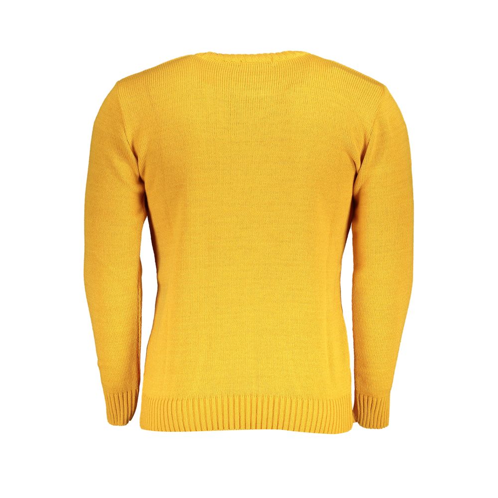 U.S. Grand Polo Essence Heart Men's Crew Neck Acrylic Sweatshirt - Yellow