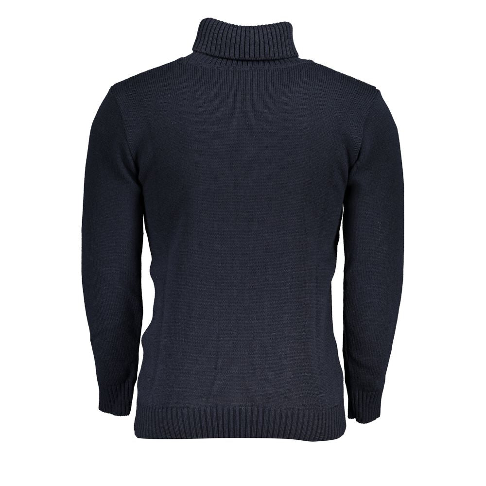 U.S. Grand Polo Men's Turtleneck Acrylic Sweater - Blue