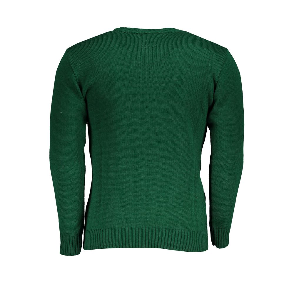 U.S. Grand Polo Men's Crew Neck Acrylic Sweatshirt - Green