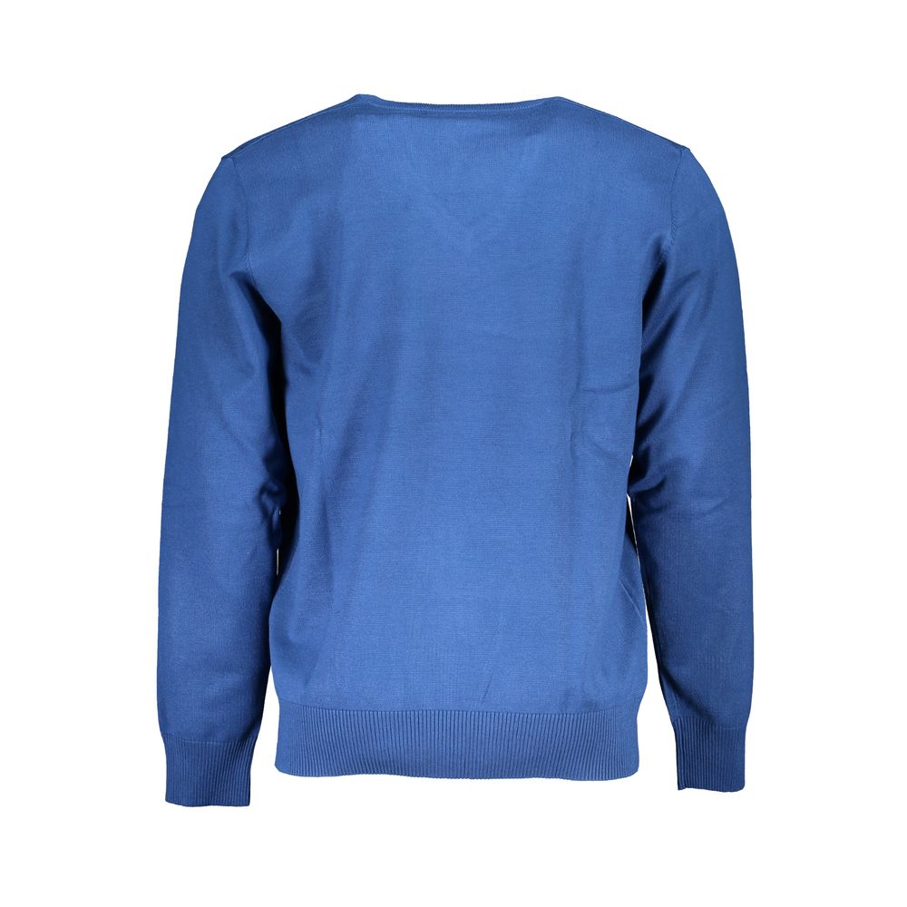 Sweatshirt by U.S. Grand Polo for men in nylon & viscose blue features an provocated silhouette, detailed with a provocated and a refined v-neck neckline for a sophisticated aesthetic.