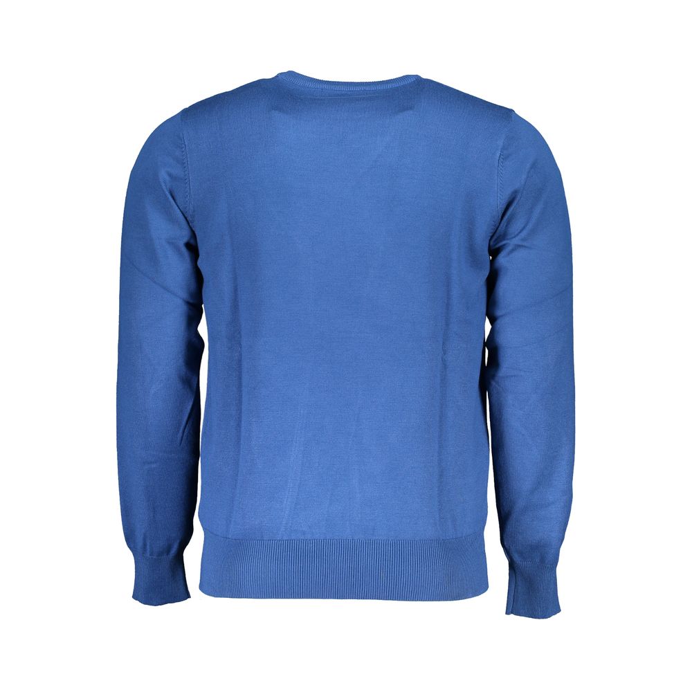 Sweatshirt by U.S. Grand Polo for men in plush nylon & viscose blue showcases a slouchy chic silhouette, artfully detailed with a slouchy chic and for a slouchy chic finish.