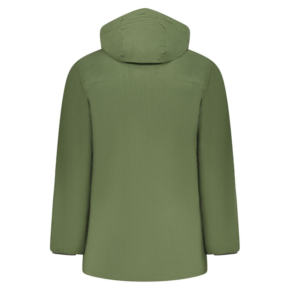 Hooded Cape by U.S. Grand Polo for men in polyester green showcases a enveloping silhouette, elegantly detailed with a enveloping and premium pockets, hooded & windproof.