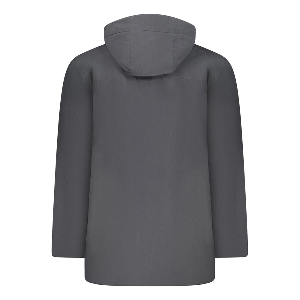Hooded Windbreaker Jacket by U.S. Grand Polo for men in polyester black features an stylish silhouette, showcasing a sophisticated and performance-driven pockets, hooded & windproof for a premium, stylish look.
