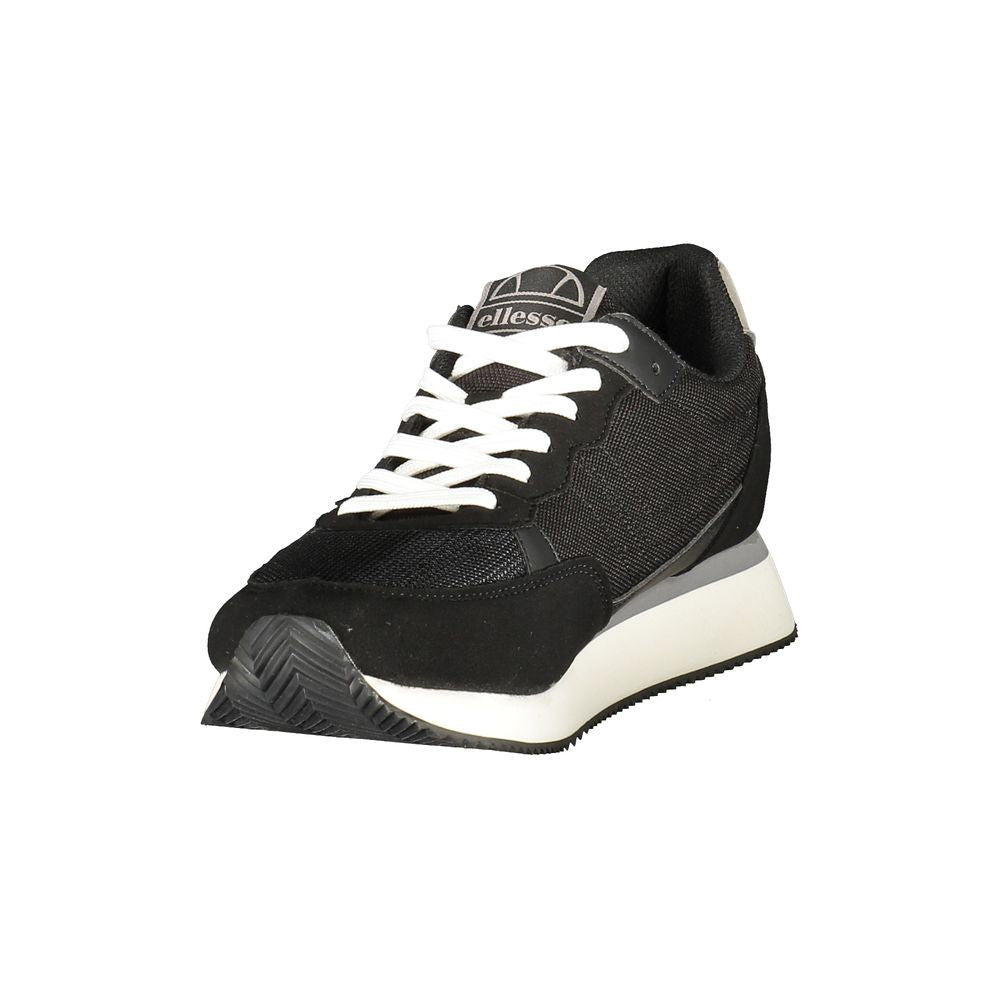 Athletic Sneakers by Ellesse for men in polyester & polyurethane black showcases an impeccable silhouette, defined by an impeccable athletic style design that perfectly captures the essence of the Men's Athletic Polyester & Polyurethane Sneakers.