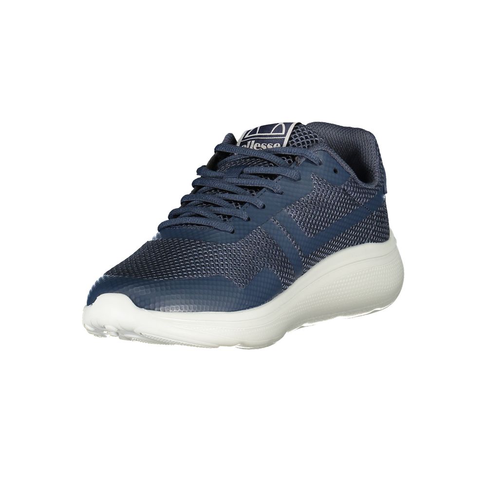 Athletic Sneakers by Ellesse for men in polyester & polyurethane blue features an architectural silhouette from the Men's Athletic Polyester & Polyurethane Sneakers collection, showcasing a architectural athletic style for a architectural look.