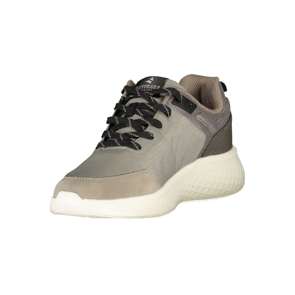 Athletic Sneakers by Navigare for men in polyester & polyurethane gray & print showcases an impeccable silhouette, defined by an impeccable athletic style design that perfectly captures the essence of the Men's Athletic Polyester & Polyurethane Sneakers.