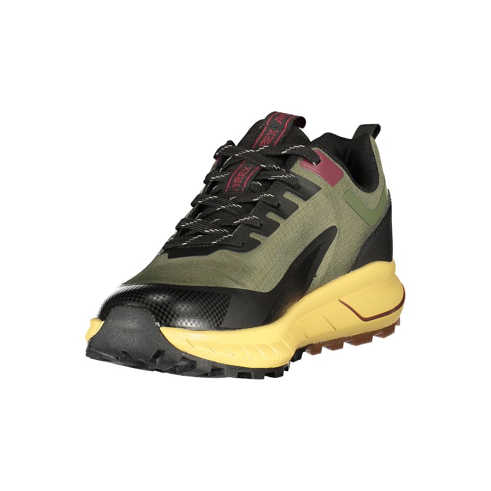 Avirex Men's Athletic Polyester & Polyurethane Sneakers - Black Green Purple Yellow